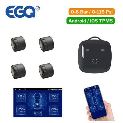 Car BL8 Sensore TPMS esterno wireless con ricevitore di caricabile Kechain e mobile APP Compatibile con Android & IOS
