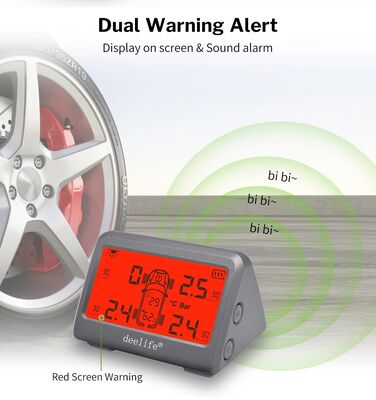 MY66T Automobile TPMS Monitoraggio dell'umidità pneumatico Pressione 433MHz Sensore esterno