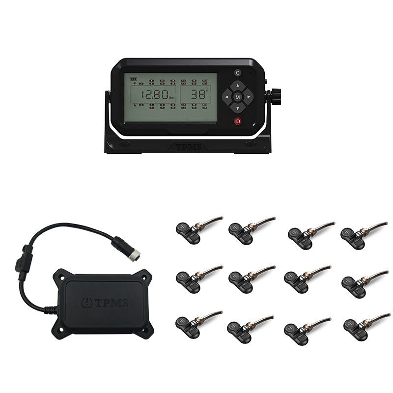 Sistema di monitoraggio della pressione dei pneumatici per autocarri a 12 ruote TPMS Sensori in bundle 433,92 MHz 12 mA 203 PSI